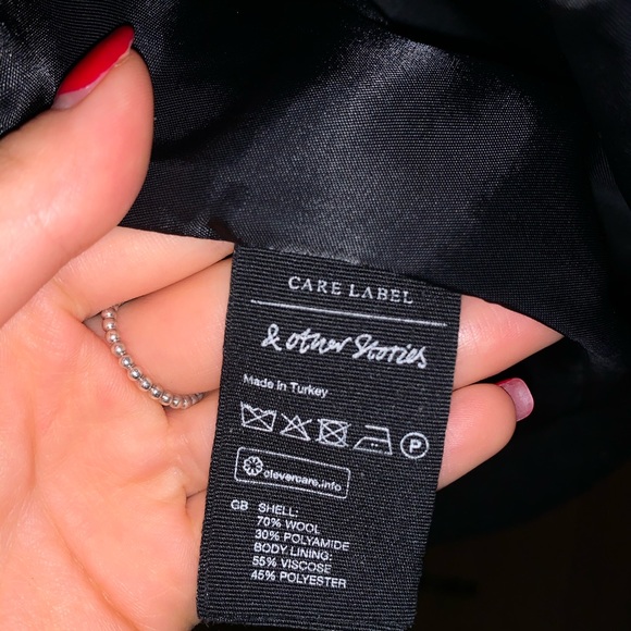 & Other Stories Very Dark Grey Wool Coat - Picture 4 of 5